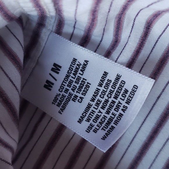 Men's Aeropostale White Striped Long Sleeve Button-up Shirt Size M - NWOT - Picture 7 of 12